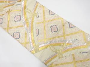 光悦垣に華文模様織り出し袋帯